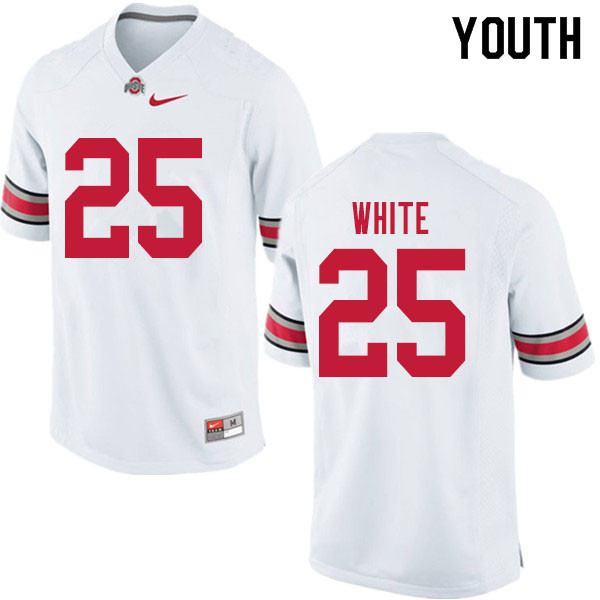 Ohio State Buckeyes Brendon White Youth #25 White Authentic Stitched College Football Jersey